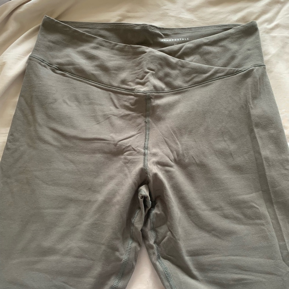 Army Green Cross Front Leggings